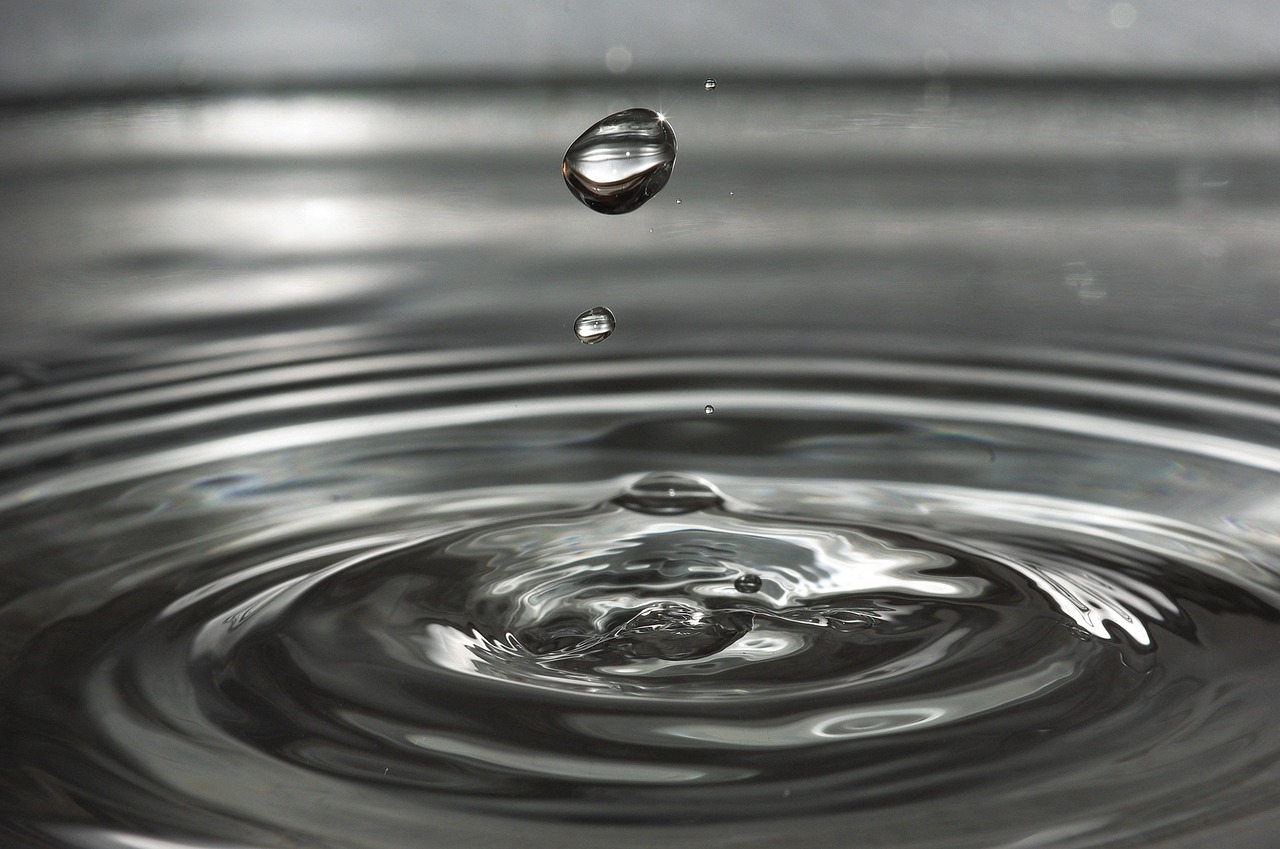water, water drop, ripples, wave, nature, small wave, droplet, drip, drop of water, liquid